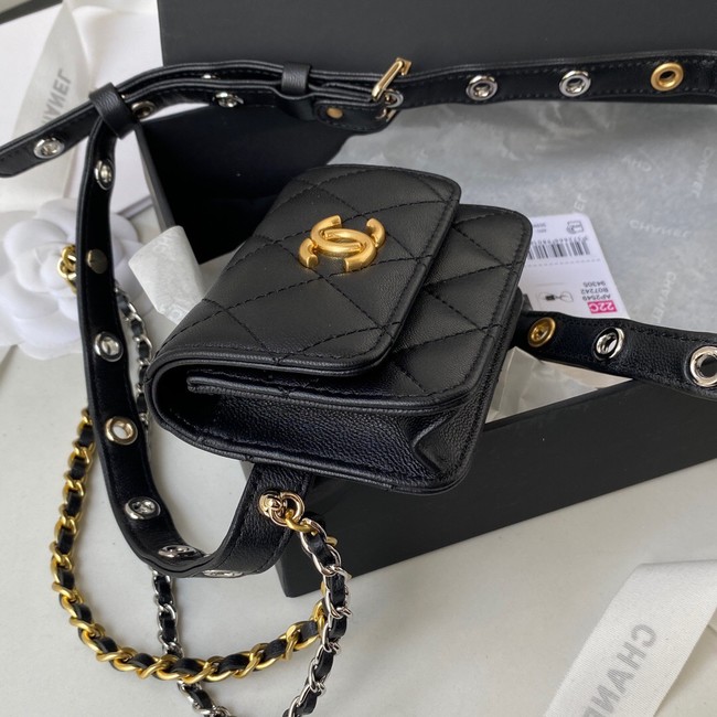 Chanel Sheepskin Original Leather Pocket AP2549 black