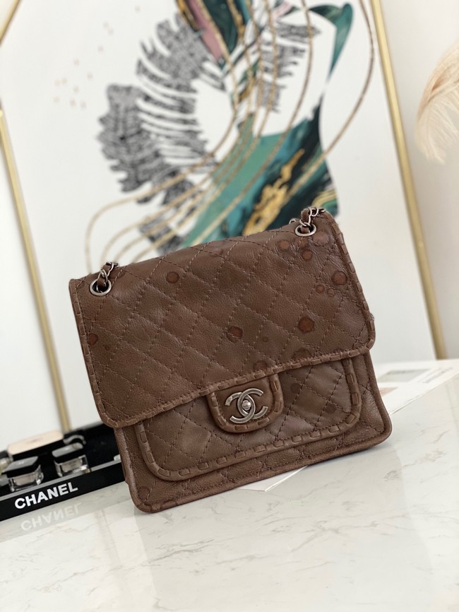 Chanel flap bag Calfskin A0922 brown