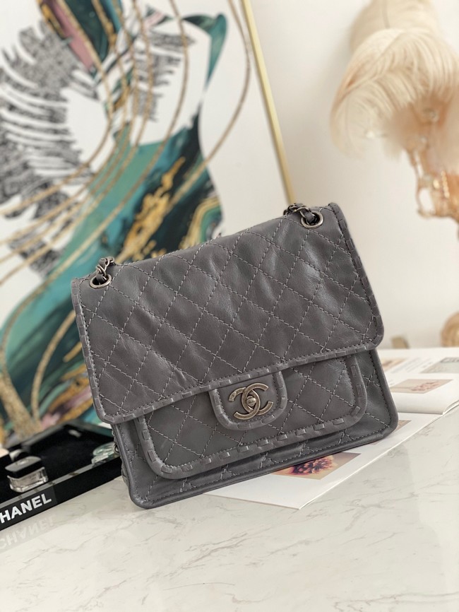 Chanel flap bag Calfskin A0922 gray