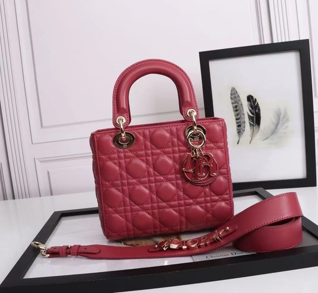 LADY DIOR MY ABCDIOR BAG Cannage Lambskin M0538E red