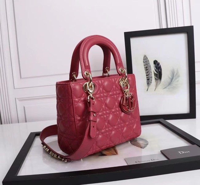 LADY DIOR MY ABCDIOR BAG Cannage Lambskin M0538E red