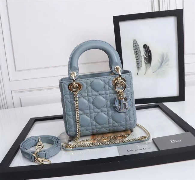 MINI LADY DIOR BAG Lambskin M0566OE light blue