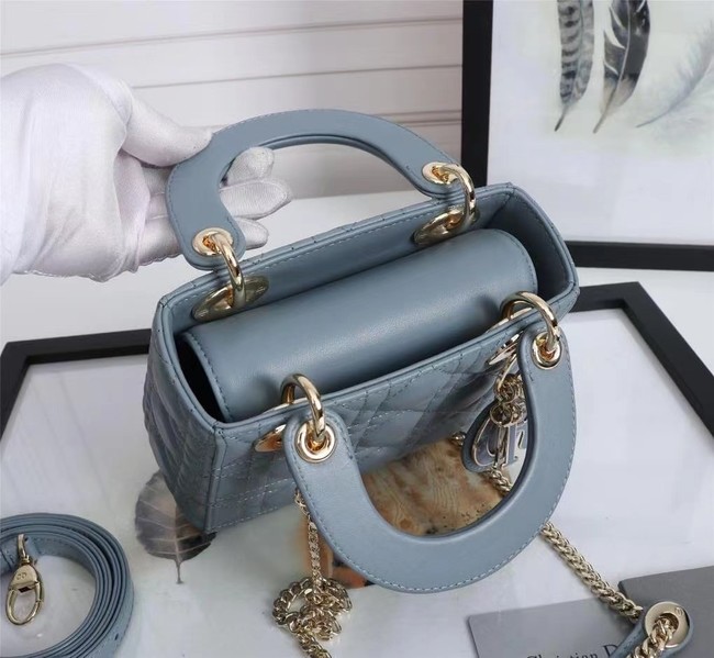 MINI LADY DIOR BAG Lambskin M0566OE light blue