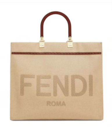 FENDI SUNSHINE Shopper Bag 8BH371 Light Gray