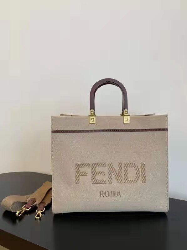 FENDI SUNSHINE Shopper Bag 8BH371 Light Gray