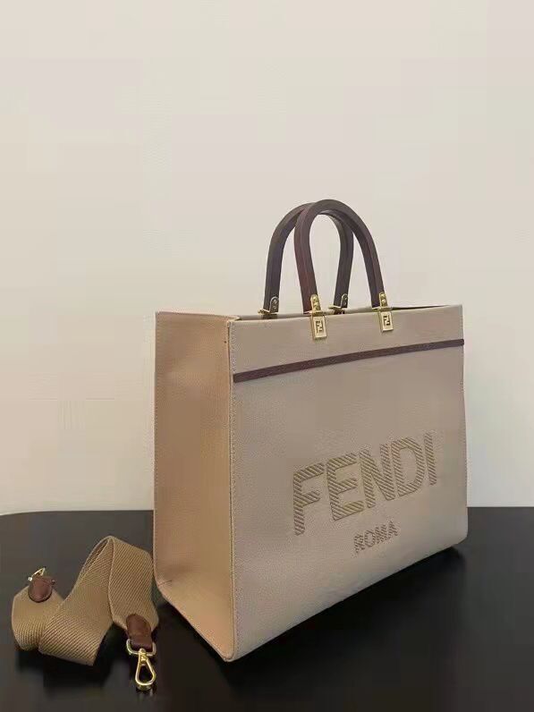 FENDI SUNSHINE Shopper Bag 8BH371 Light Gray