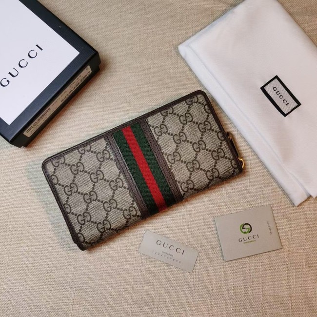 Gucci Horsebit 1955 zip around wallet 597612 BROWN