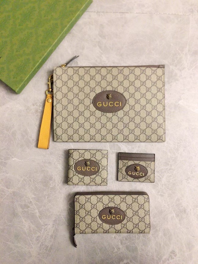 Gucci Neo Vintage GG Supreme card case 597557 Brown