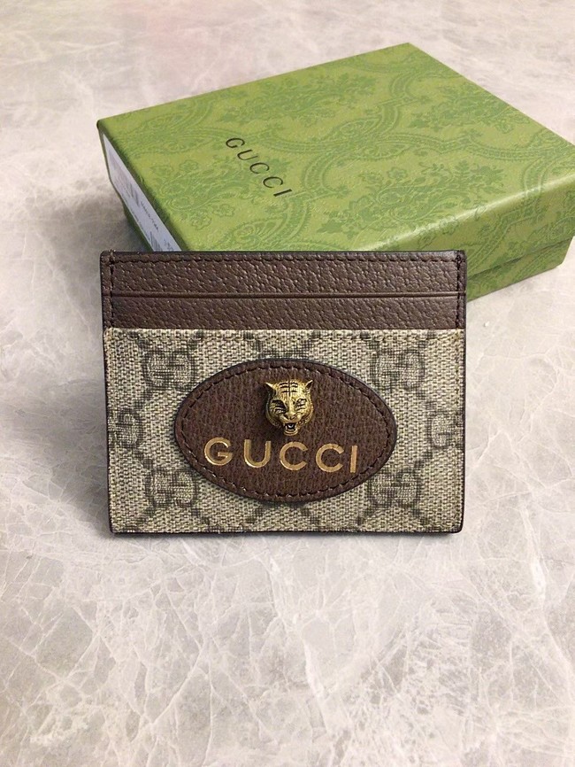 Gucci Neo Vintage GG Supreme card case 597557 Brown