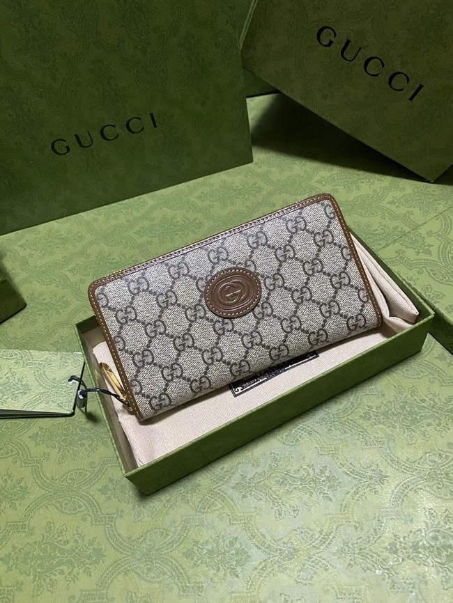 Gucci Zip around wallet with Interlocking G 673003 brown