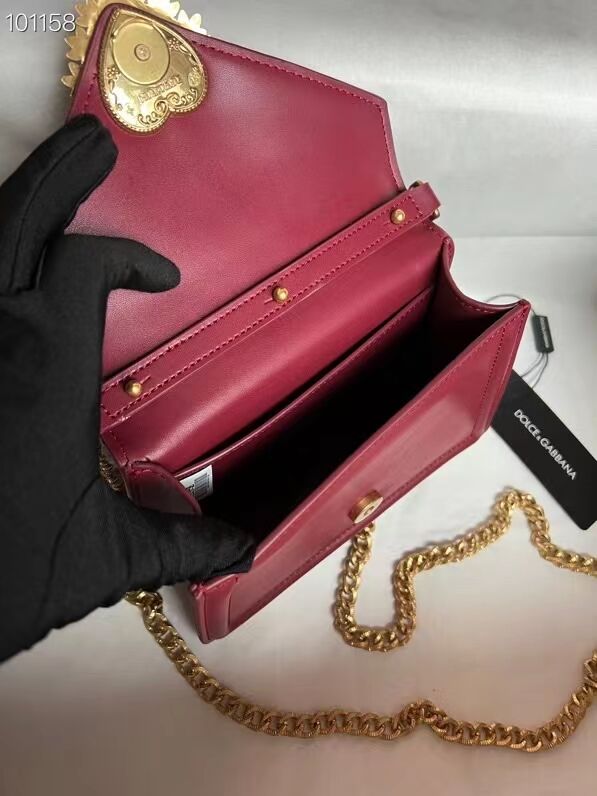 Dolce & Gabbana Origianl Leather Shoulder Bag 4011 Burgundy