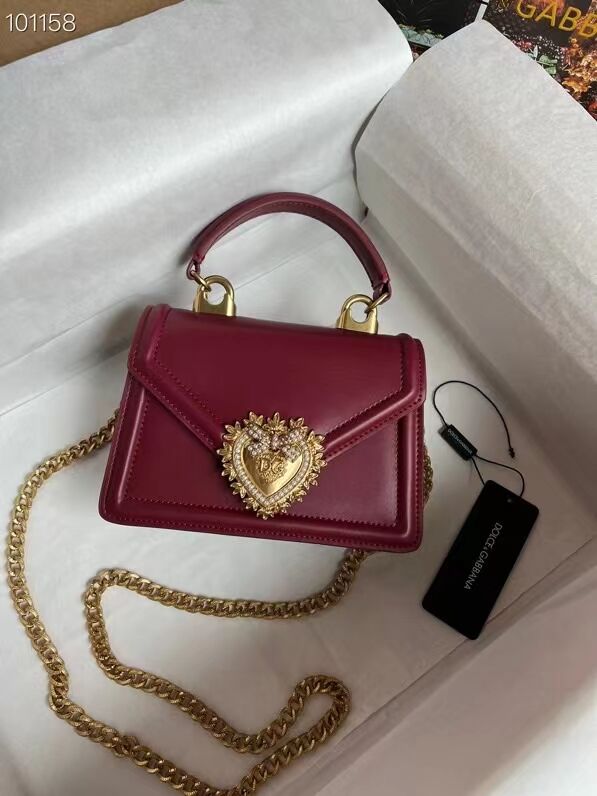 Dolce & Gabbana Origianl Leather Shoulder Bag 4011 Burgundy