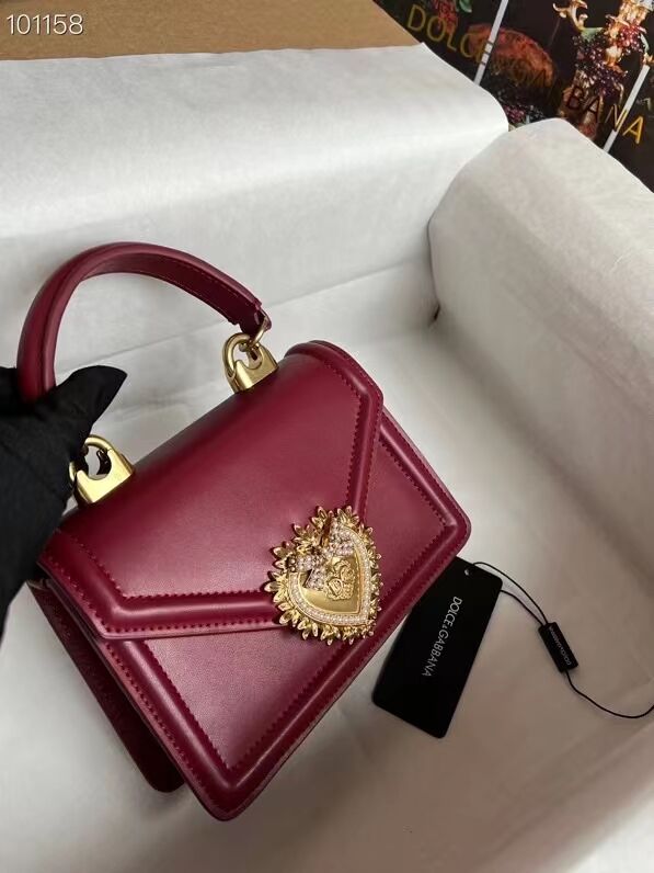 Dolce & Gabbana Origianl Leather Shoulder Bag 4011 Burgundy