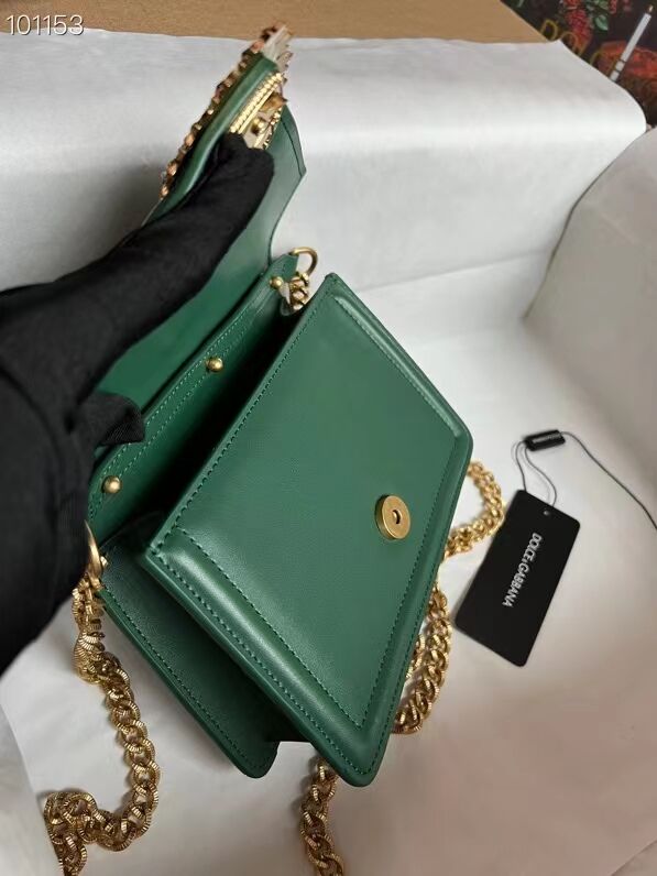 Dolce & Gabbana Origianl Leather Shoulder Bag 4011 green