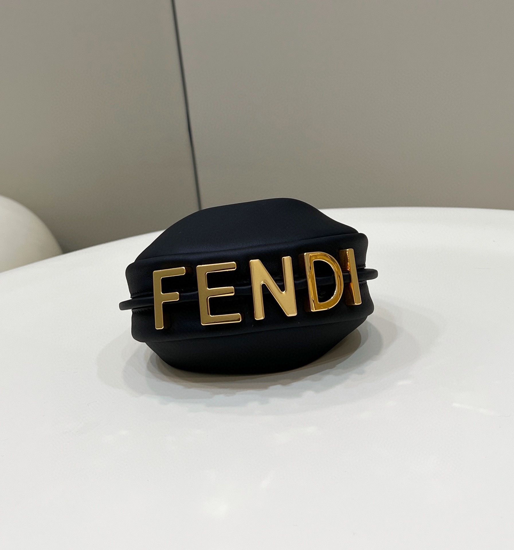Fendi Praphy Original Leather Big FENDI Logo Small size and Medium size Bag 80056S Black