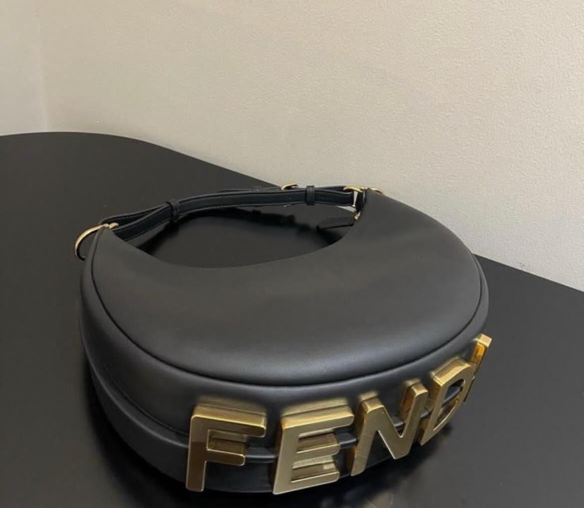 Fendi Praphy Original Leather Big Logo Bag F53988 Black