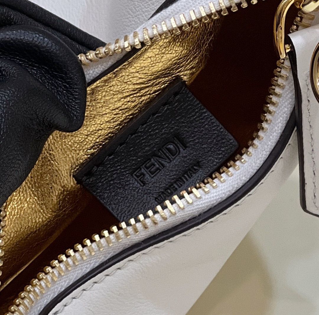 Fendi Praphy Original Leather Big FENDI Logo Mini Bag 80056S White