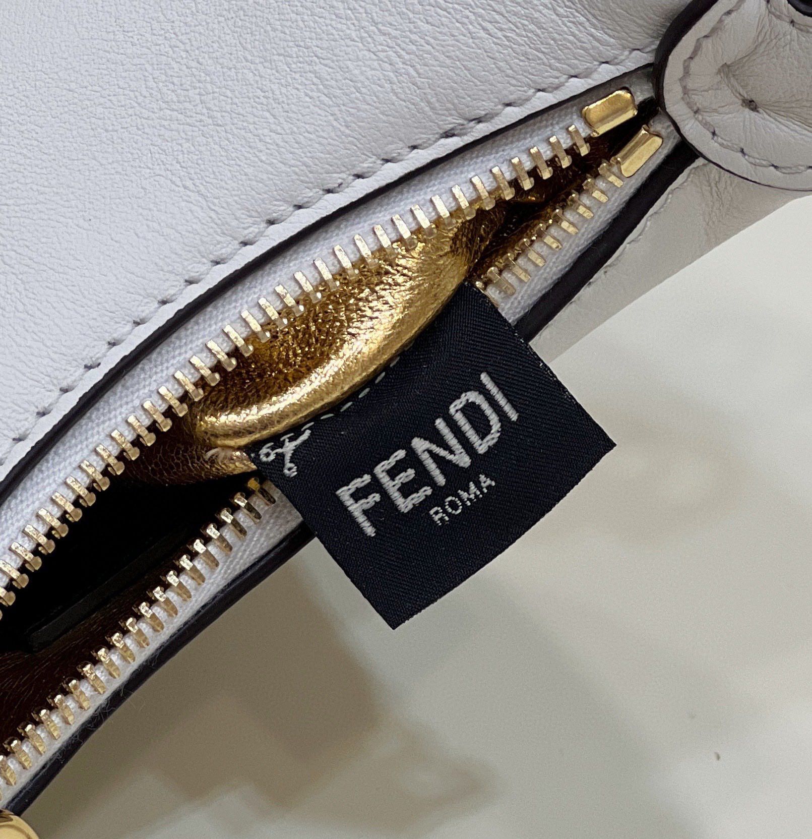 Fendi Praphy Original Leather Big FENDI Logo Mini Bag 80056S White