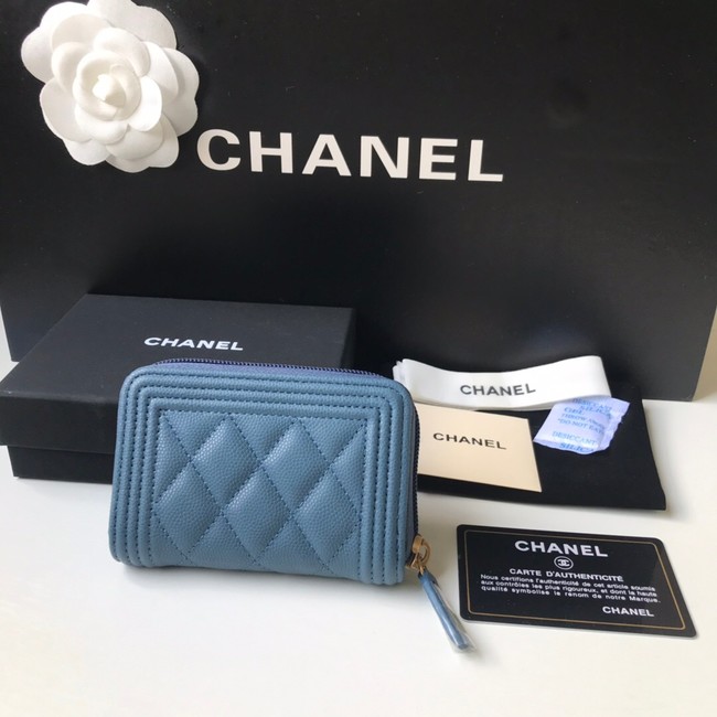 BOY CHANEL Coin Purse A80602 blue