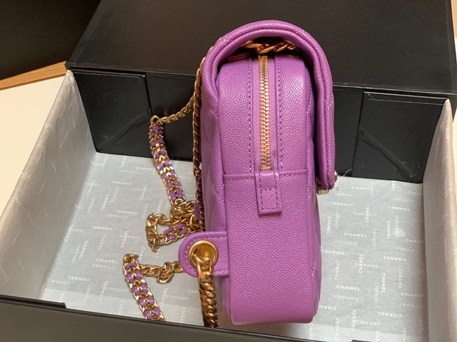 Chanel Grained Calfskin Backpack Original Leather AS3108  Lavender
