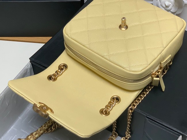 Chanel Grained Calfskin Backpack Original Leather AS3108 yellow