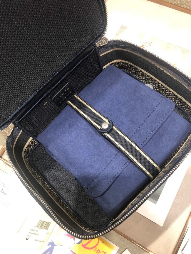 DIOR DIORTRAVEL VANITY CASE Dior Oblique Embroidery S5481VR dark blue