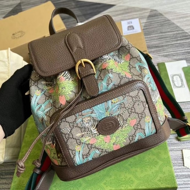 Gucci Backpack with Interlocking G 674147 Brown&green