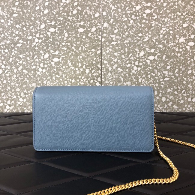 VALENTINO GARAVANI Stud Sign Grained Calfskin Shoulder Bag 0093 blue