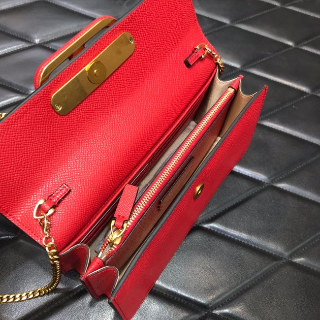 VALENTINO GARAVANI Stud Sign Grained Calfskin Shoulder Bag 0093 red