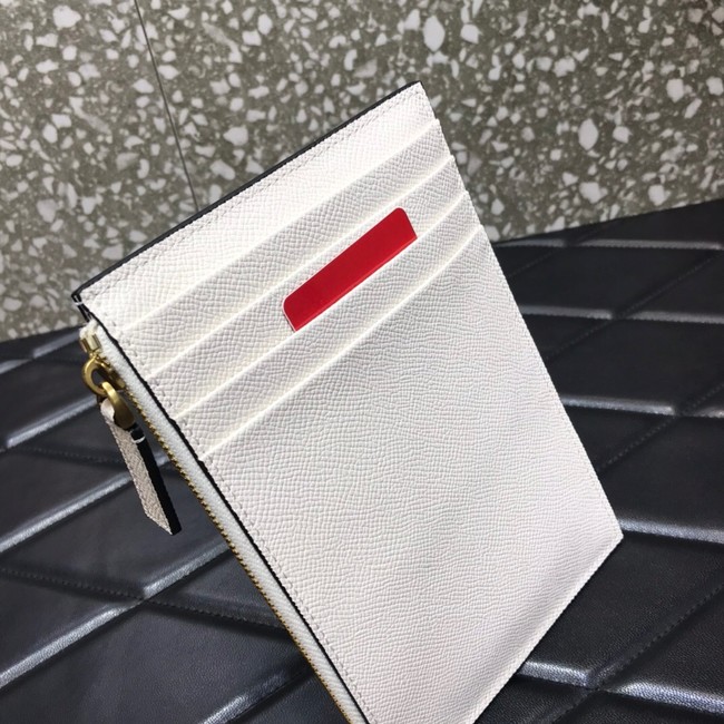 VALENTINO GARAVANI Stud Sign Grained Calfskin clutch bag 0620 white