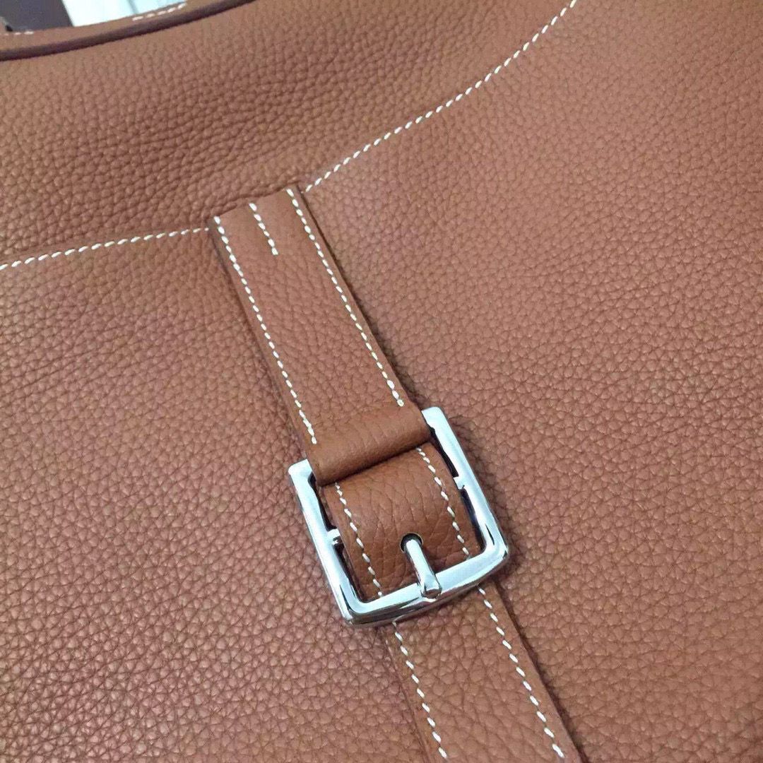 Hermes Halzan Togo Original Leather H3909 Brown