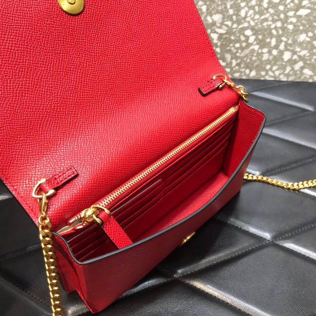 VALENTINO GARAVANI Stud Sign Grained Calfskin Shoulder Bag 0680 red