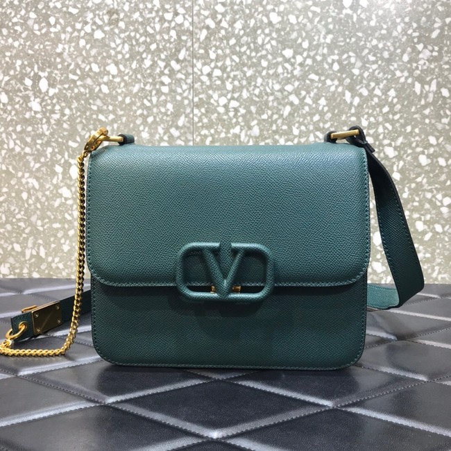 VALENTINO GARAVANI Stud Sign Grained Calfskin Shoulder Bag 0808 blackish green