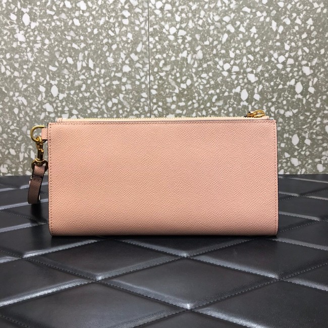 VALENTINO GARAVANI Stud Sign Grained Calfskin clutch bag 0600 pink