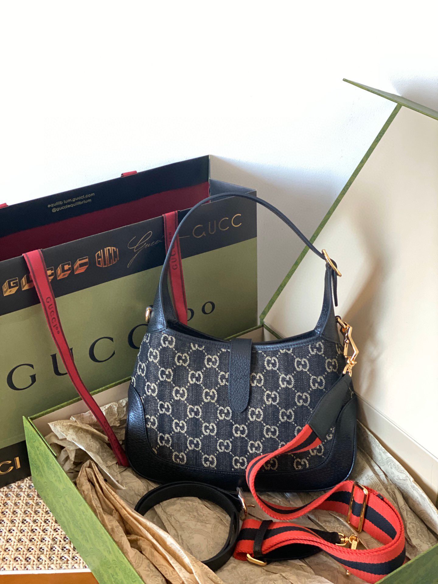 Gucci Jackie 1961 mini shoulder bag 636706 and 637092 black