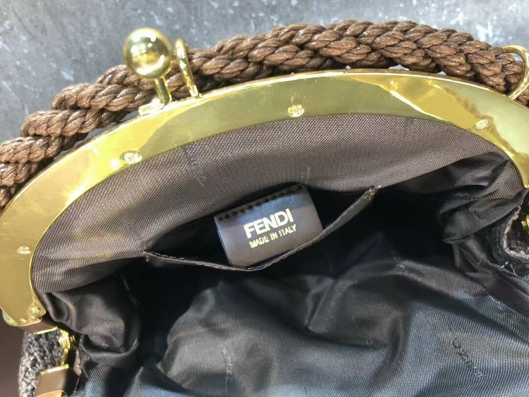 FENDI  raffia bag F7641 light brown