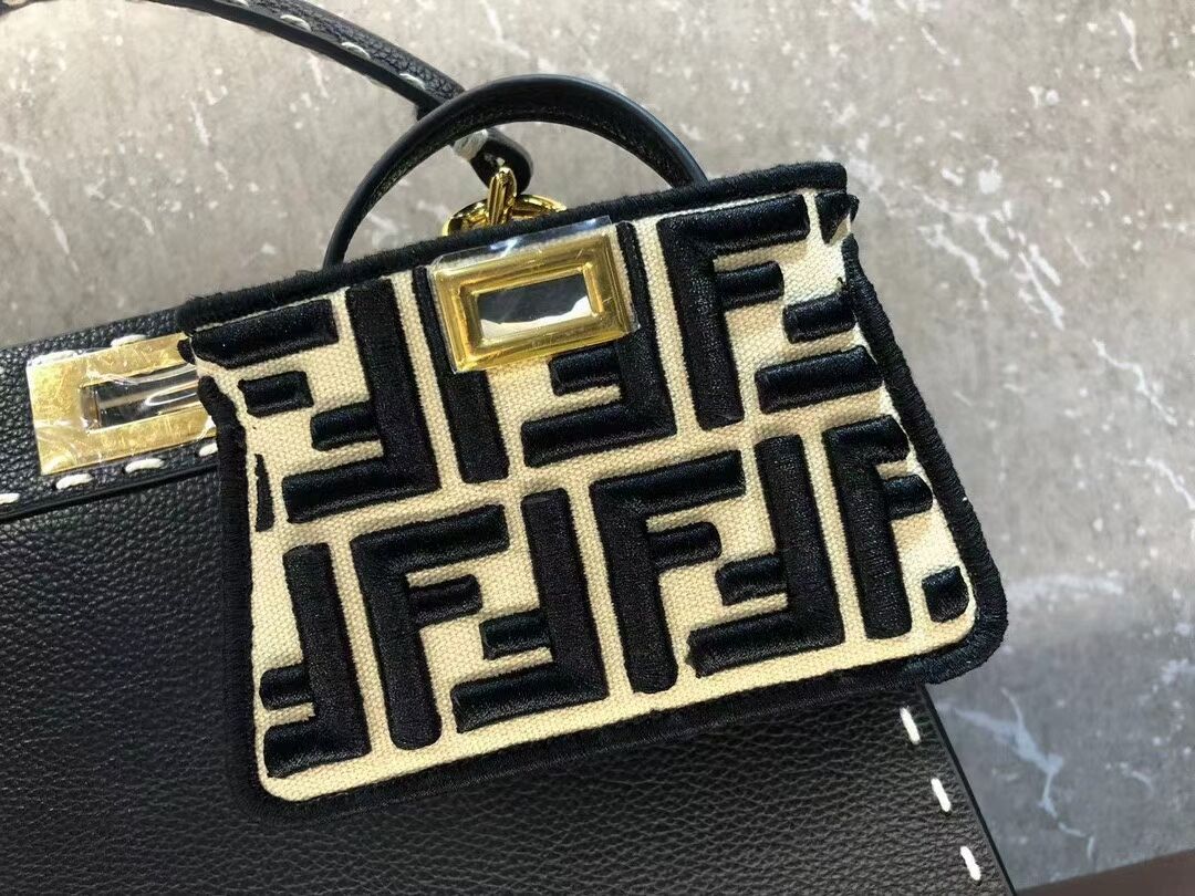 Fendi Peekaboo ISeeU MEDIUM leather bag F8637 black