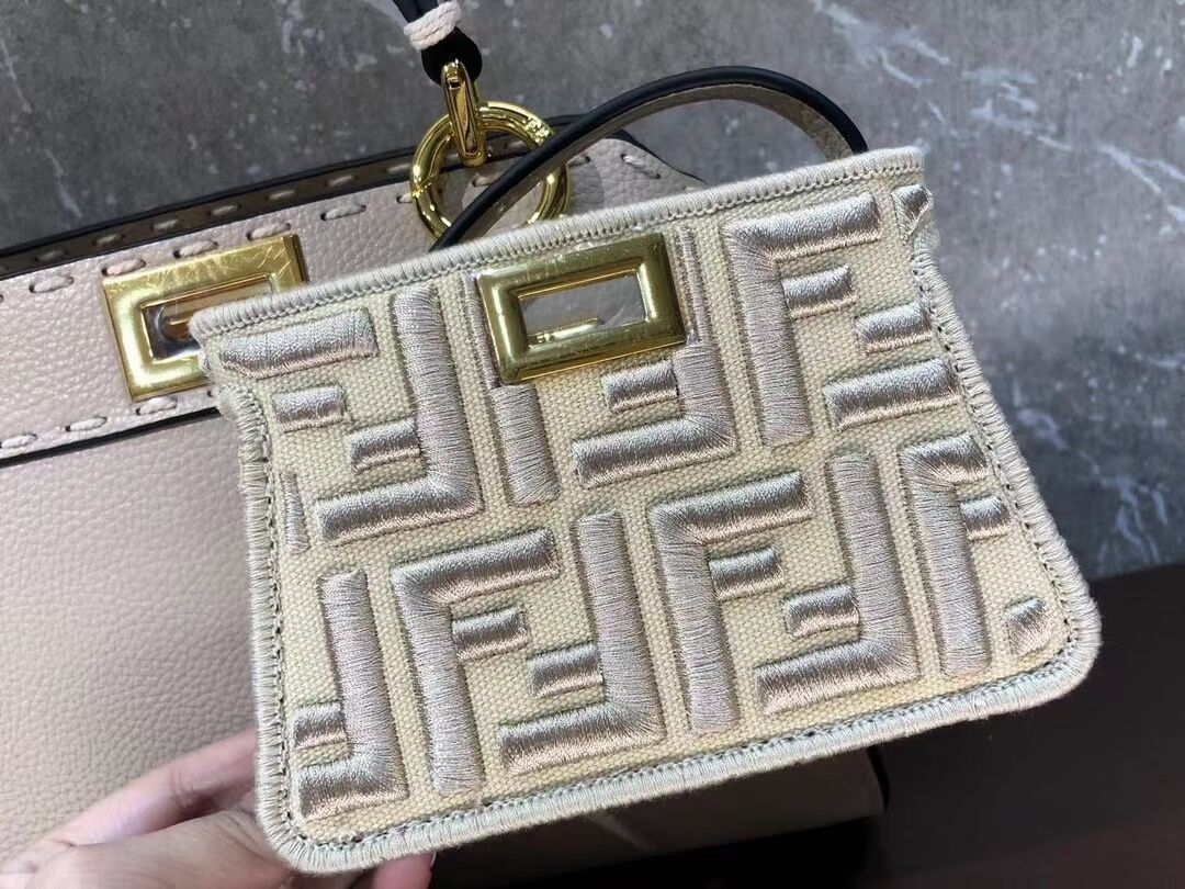 Fendi Peekaboo ISeeU Small leather bag F8636 Beige