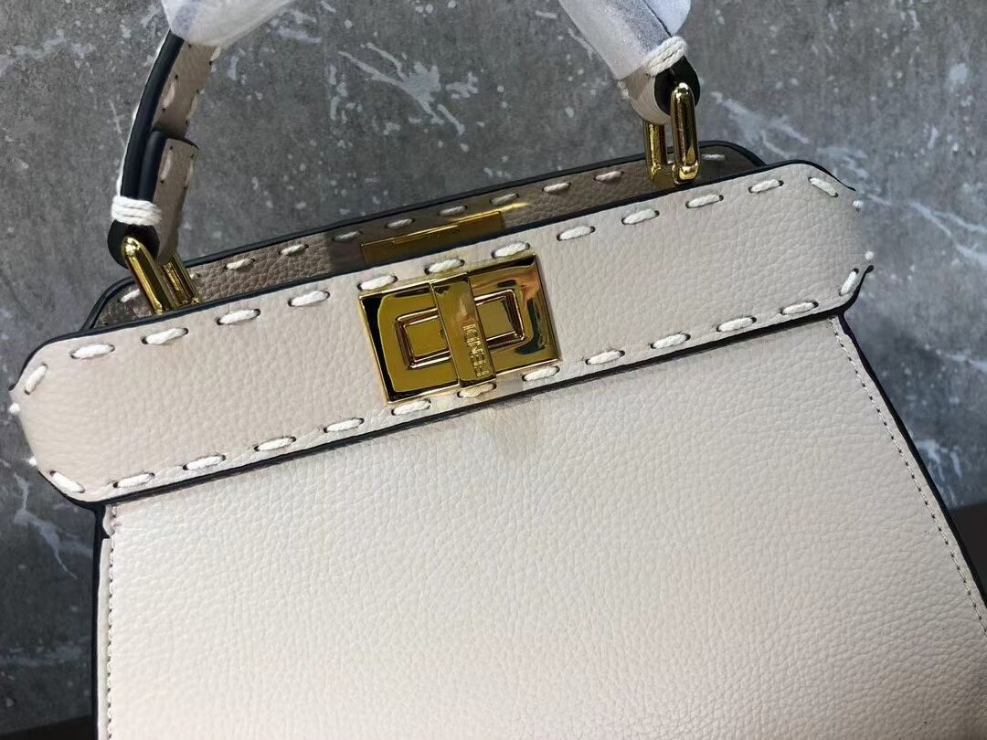 Fendi Peekaboo ISeeU Small leather bag F8636 Beige