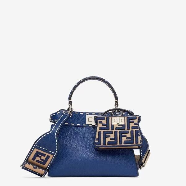 Fendi Peekaboo ISeeU Small leather bag F8636 blue