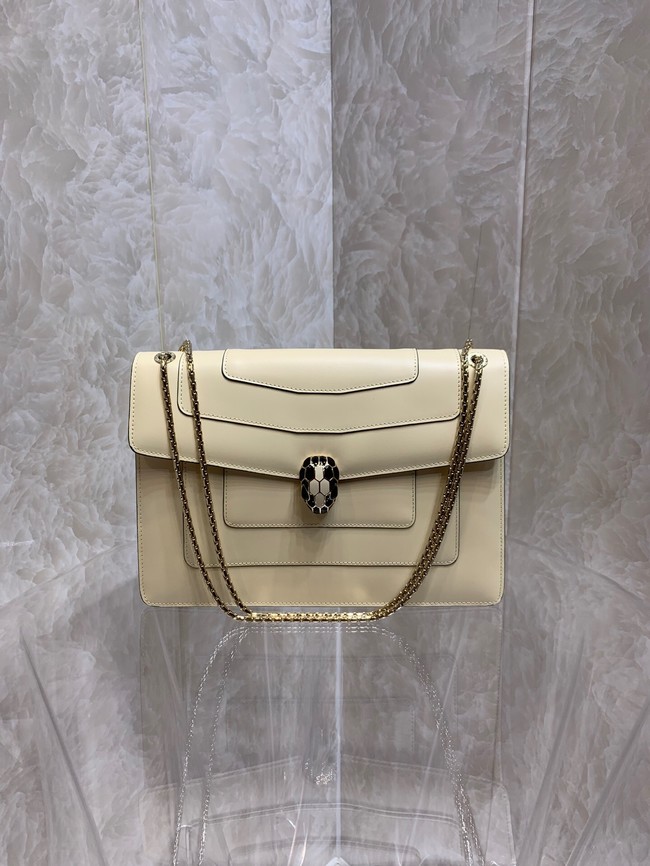 Bvlgari Serpenti Forever leather small crossbody bag 35106 cream