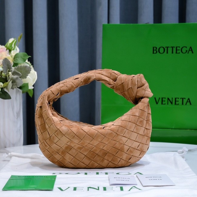 Bottega Veneta Mini intrecciato suede top handle bag 651876V1 brown