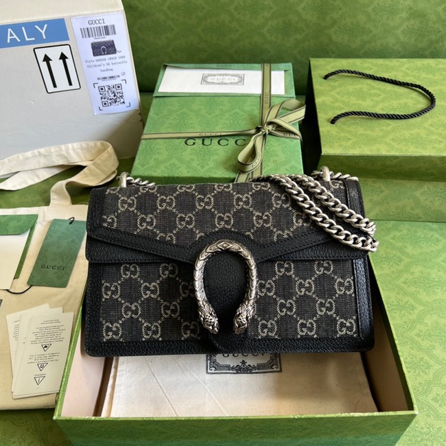 Gucci GG denim Dionysus GG shoulder bag 400249 Black