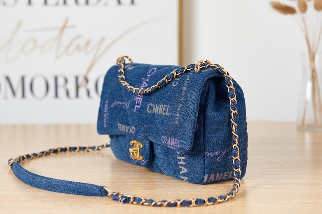 Chanel Flap denim Shoulder Bag AS3135 blue