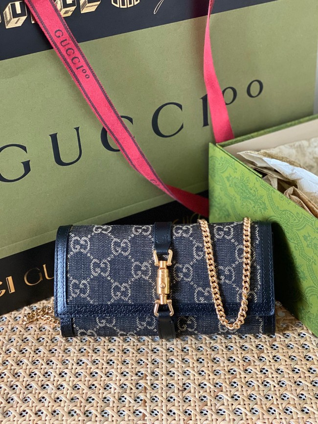 Gucci Jackie 1961 GG chain wallet 652681 blue