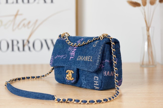 Chanel Flap denim Shoulder Bag AS3134 blue