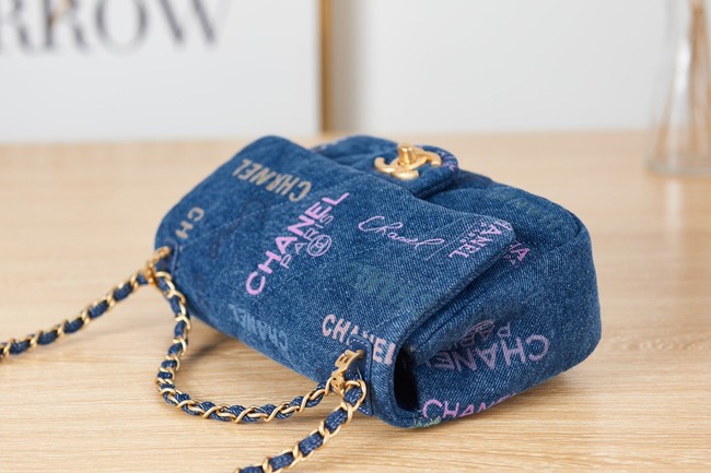 Chanel Flap denim Shoulder Bag AS3134 blue