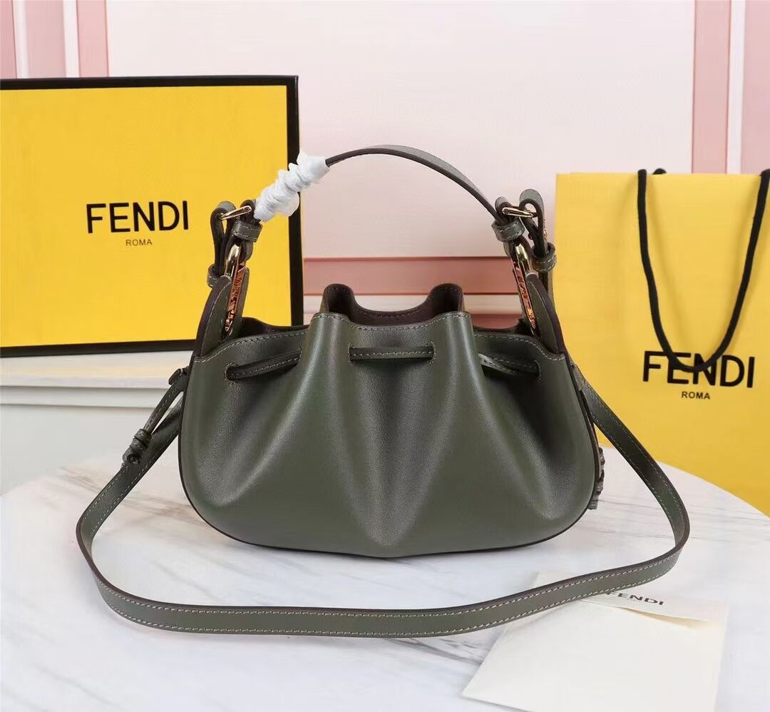 FENDI TOUCH leather bag 8BS059 blackish green