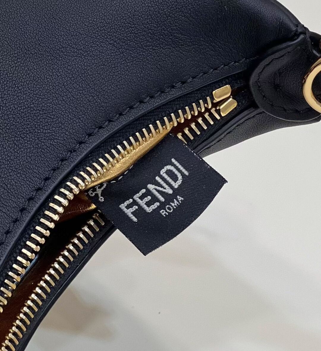 Fendi Nano Fendigraphy black leather charm 7AS089A