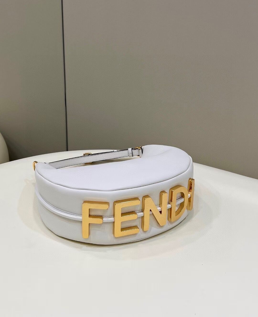 Fendi graphy Small White leather bag 8BR798